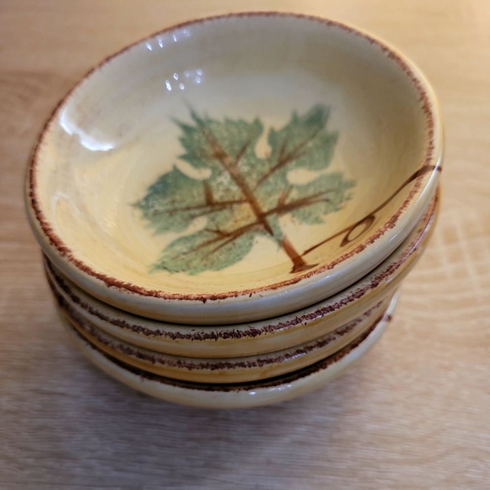 4 Olive Oil Dipping Bowls Vino Hand Painted Collection Tabletops Unlimited Leaf.